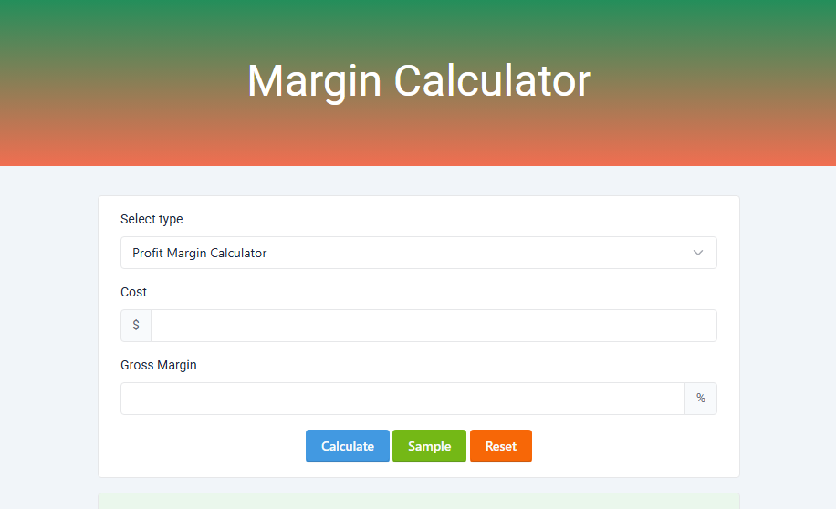 Margin Calculator – Free Profit Margin & Markup Calculator Online